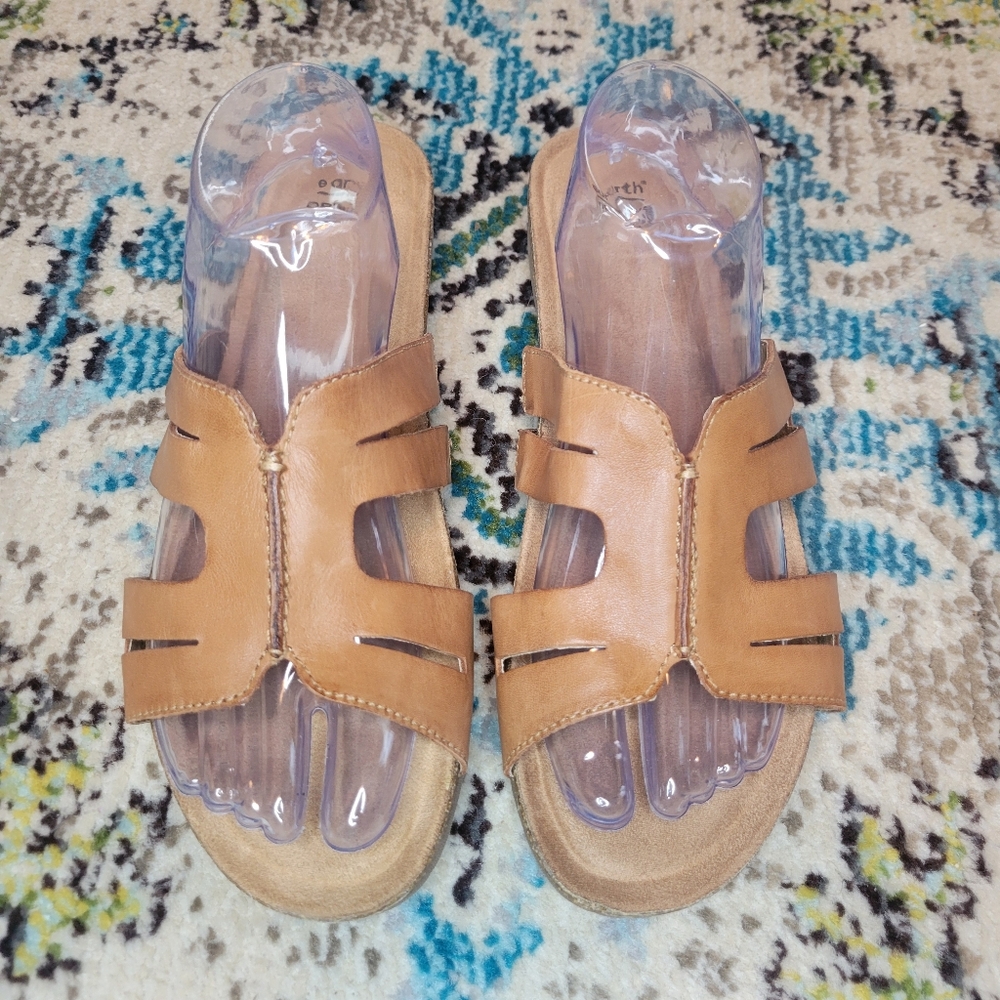 Earth Origins‎ Lyndon Leah In Amber Yellow Slip On Leather Sandals Size 10 Women